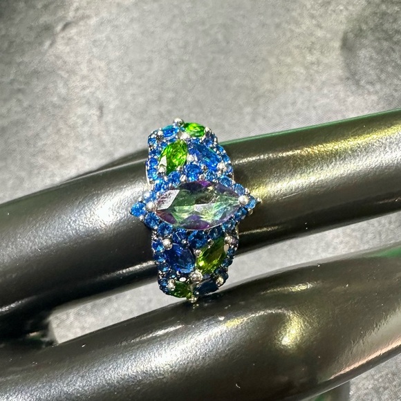 Sterling Silver Statement Ring with Multicolor Gemstones – BRI 925 - Picture 3 of 10